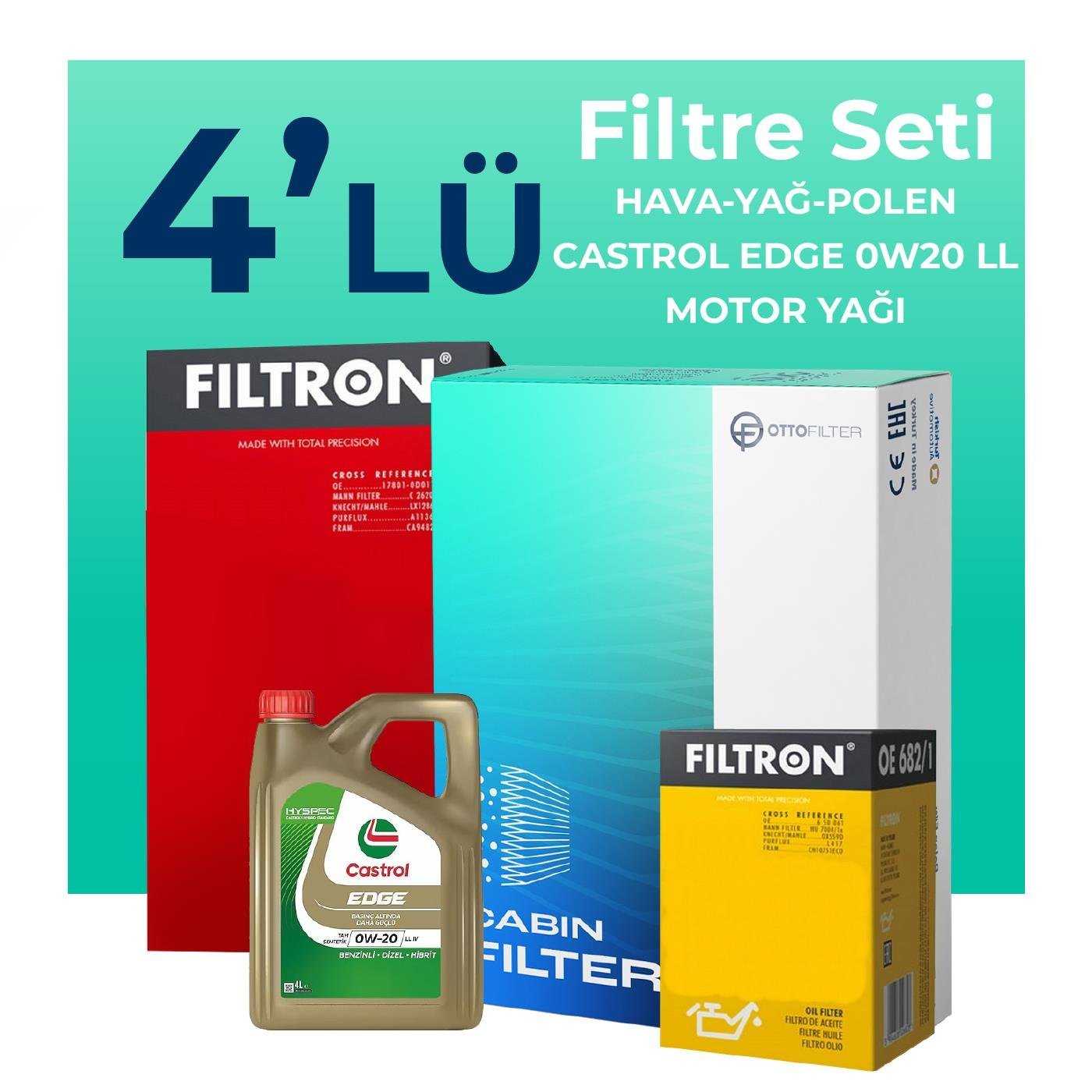 filtron-fiat-egea-1-3-dizel-filtre-bakim-seti-castrol-motor-yagli-2019-2023-4-lu-110049