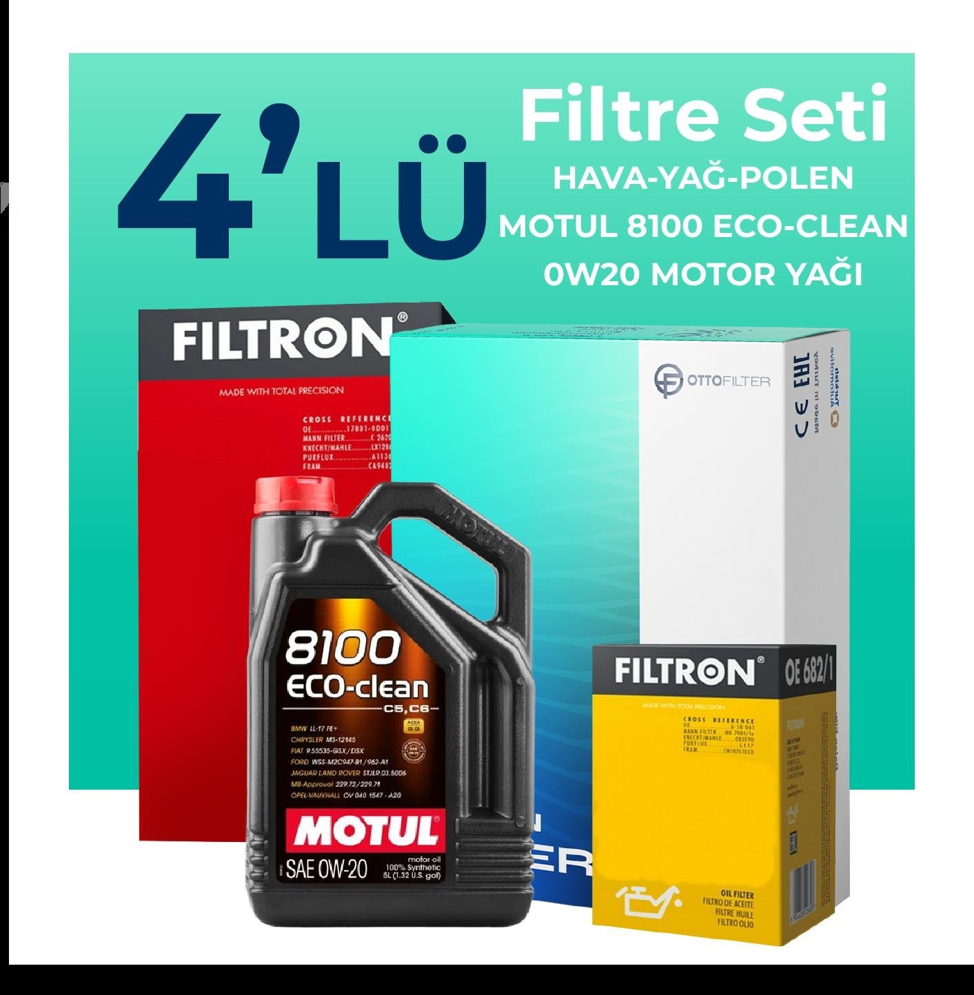 Filtron Opel Insignia 1.5 Dizel Filtre Bakım Seti Motul Motor Yağlı (2018-2023) 4 Lü