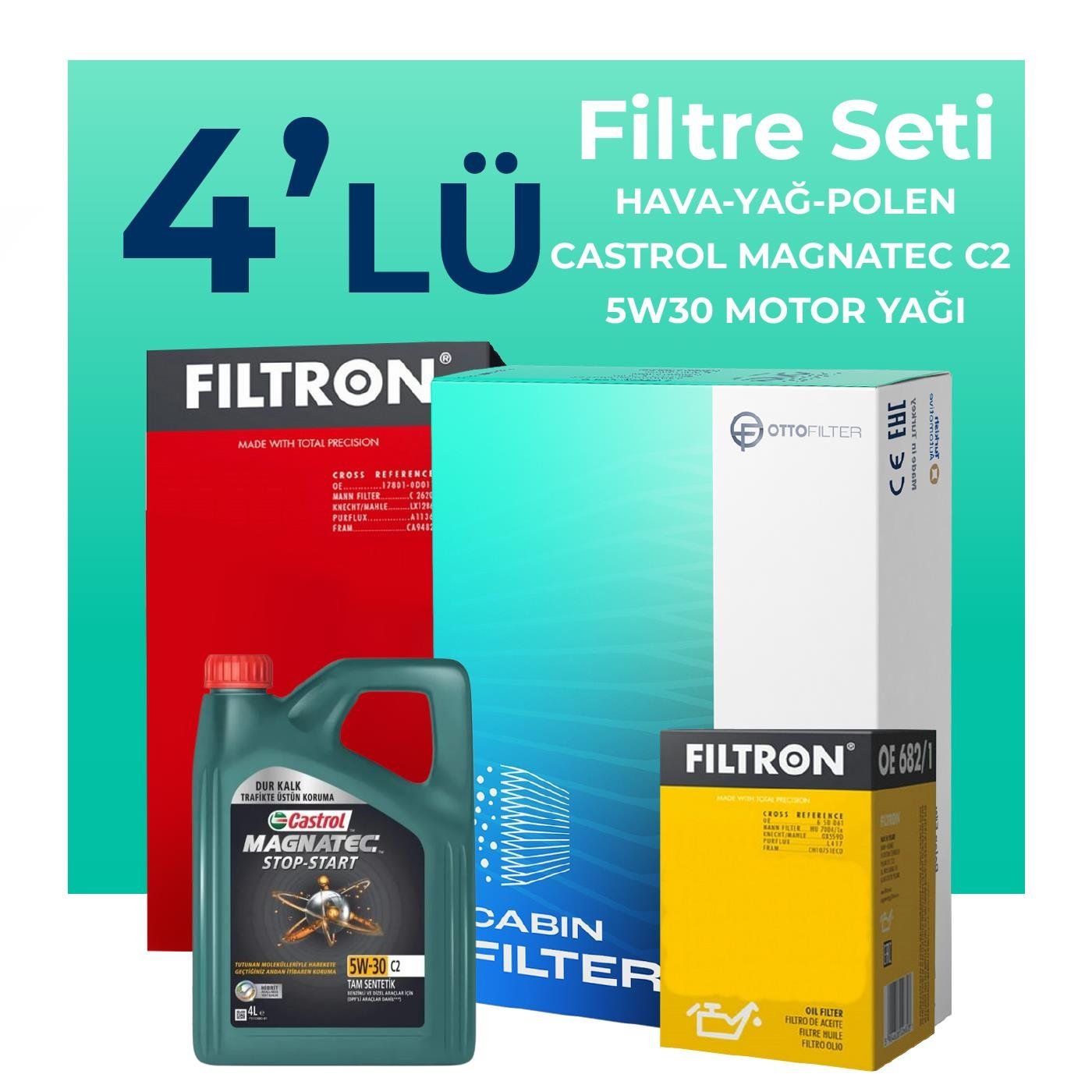 filtron-toyota-yaris-1-4-dizel-filtre-bakim-seti-castrol-motor-yagli-2011-2016-4-lu-65985