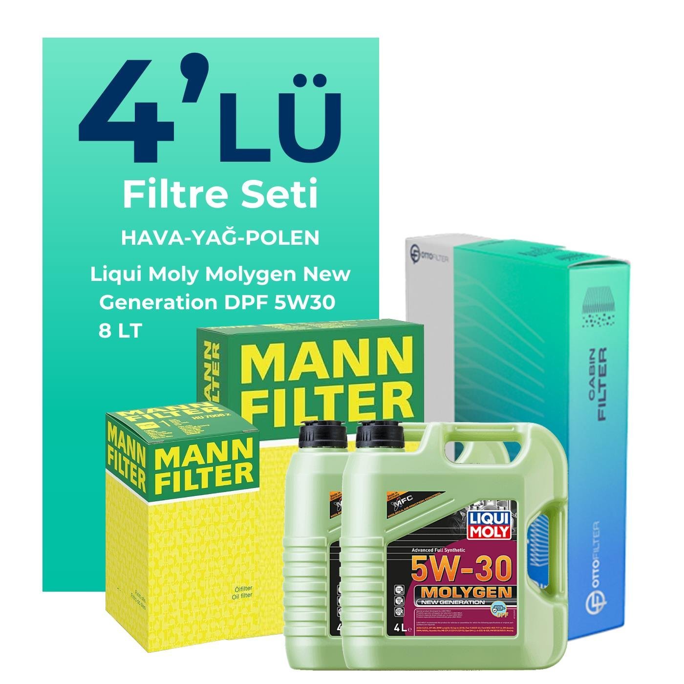 MANN Mercedes S320 Dizel Filtre Bakım Seti Liqui Moly Motor Yağlı (2006-2010) 4 Lü