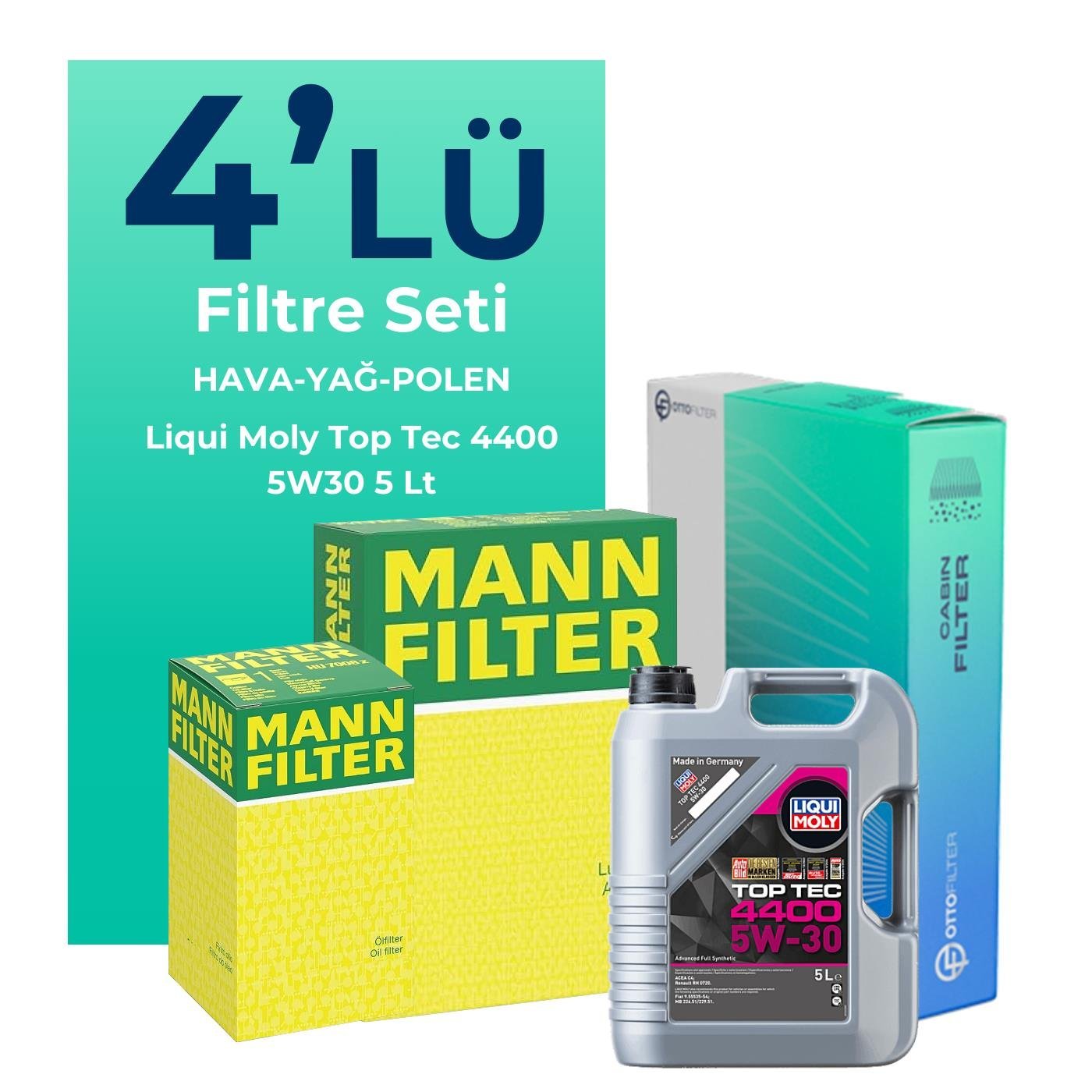 MANN Nissan Juke 1.5 Dizel Filtre Bakım Seti Liqui Moly Motor Yağlı (2014-2019) 4 Lü