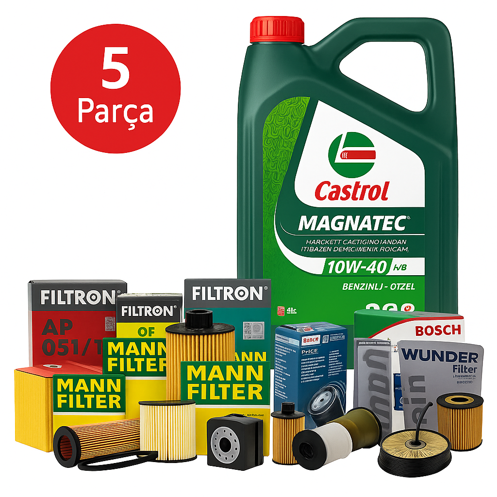Isuzu D-Max 2.5 (2012-2017) Castrol 10W-40 Motor Yağlı Filtre  Bakım Seti 5 Parça Set