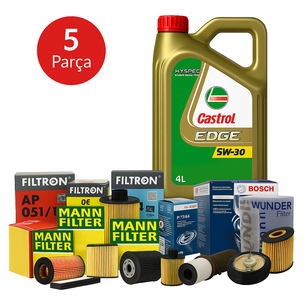 Audi Q7 3.0 TDI (2011-2016) Castrol Motor Yağlı Filtre  Bakım Seti 5 Parça Set