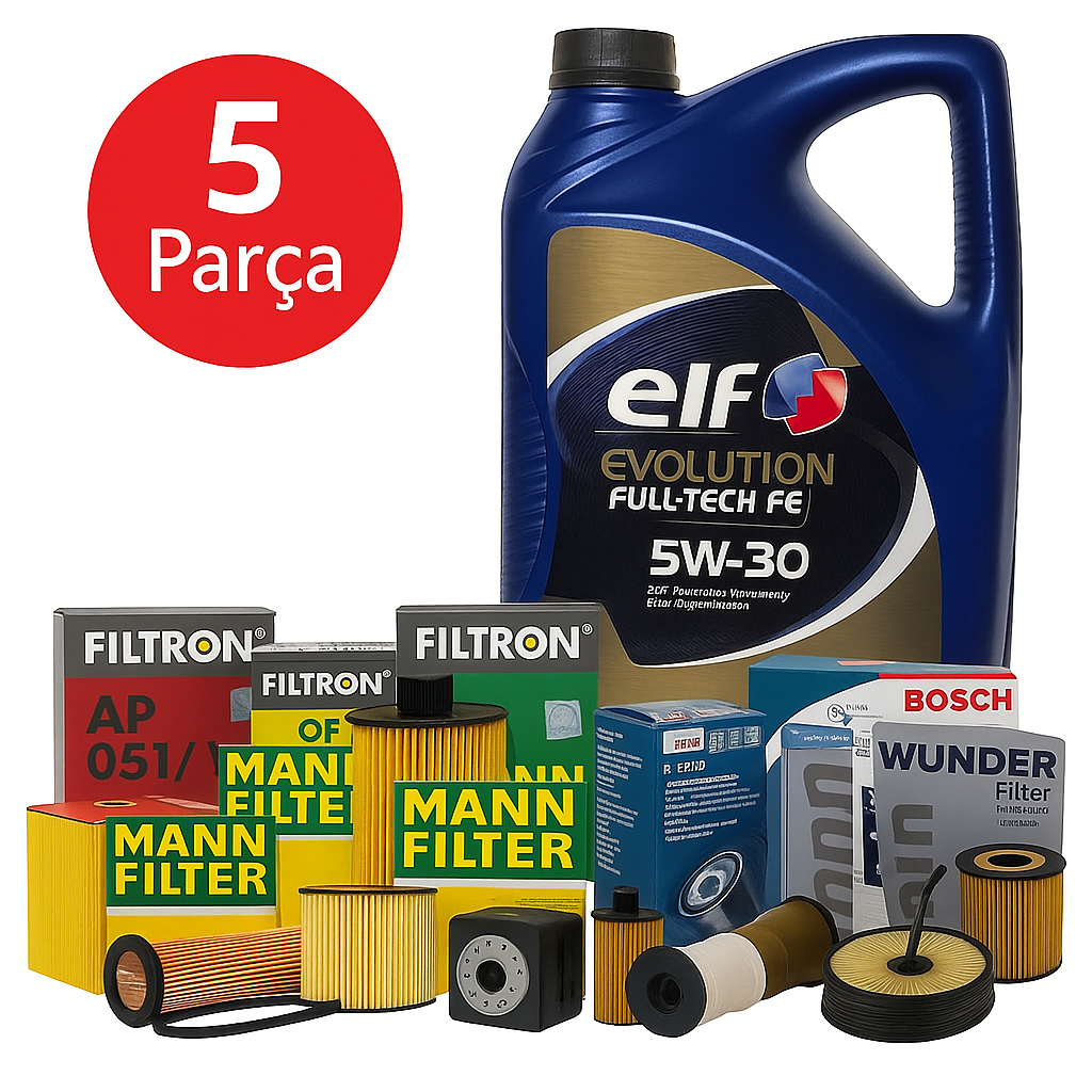 Isuzu D-Max 2.5 (2012-2017) Elf Motor Yağlı Filtre  Bakım Seti 5 Parça Set